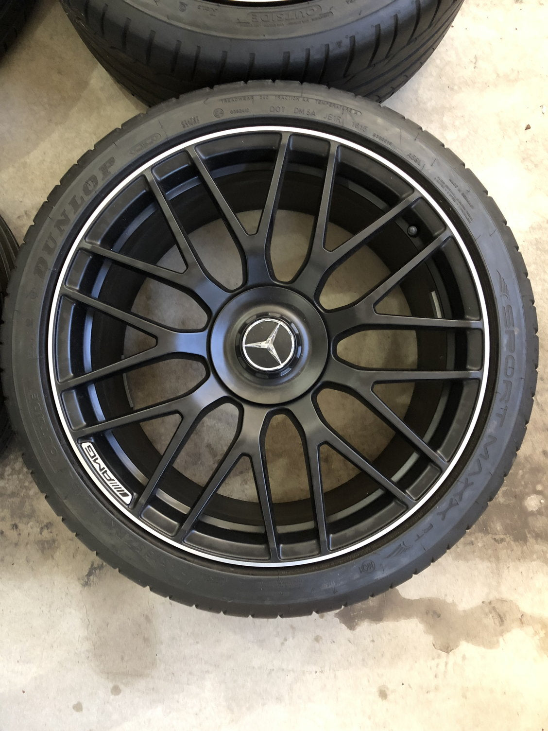 Genuine Mercedes-Benz C63 AMG 19” Wheel & Tire Set – Matte Black