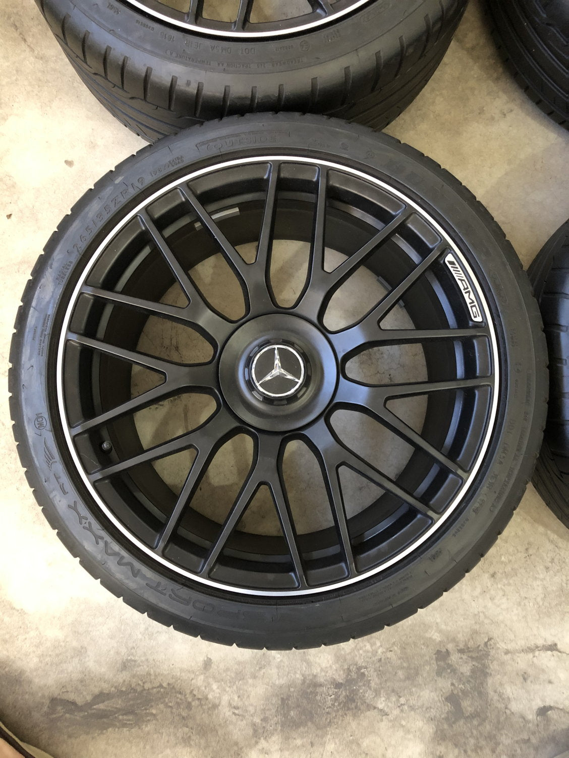 Genuine Mercedes-Benz C63 AMG 19” Wheel & Tire Set – Matte Black